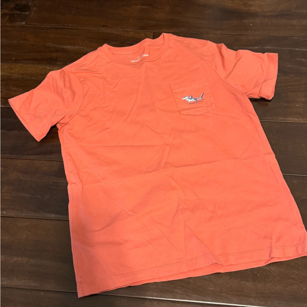 Vineyard Vines Orange Tee with Shark Design